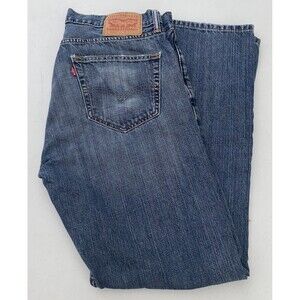 Levi's Men Jeans 34x32 Tag Blue 505 Regular Straight Medium Cotton Denim
